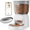 Automatic Cat Feeder WiFi: 5G Smart Auto Pet Feeder with App Remote Control- Timed Feeding Cat Food Dispenser with Airtight Lock-Fresh- Easy to Clean& Dual Power Supply with Stainless Bowl