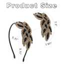1920s Flapper Headband Women Vintage Crystal Rhinestone Headpiece Gatsby Accessories for Wedding Bridal Prom Costume Party & Valentines Day(Black Gold)