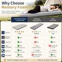 Memory Foam Camping Mattress Pad,Sleeping Pad for Camping
