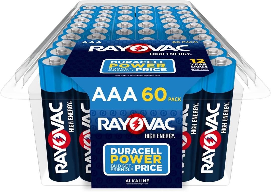 Rayovac High Energy AAA Batteries (60 Pack), Alkaline Triple A Batteries