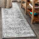 JONATHAN Y Modern Vintage Medallion Light Gray Runner Rug, 2x14, Country, Floral, Easy-Cleaning for Living Room, Bedroom, Kitchen, Pet Friendly, Non-Shedding (MDP100A-214)