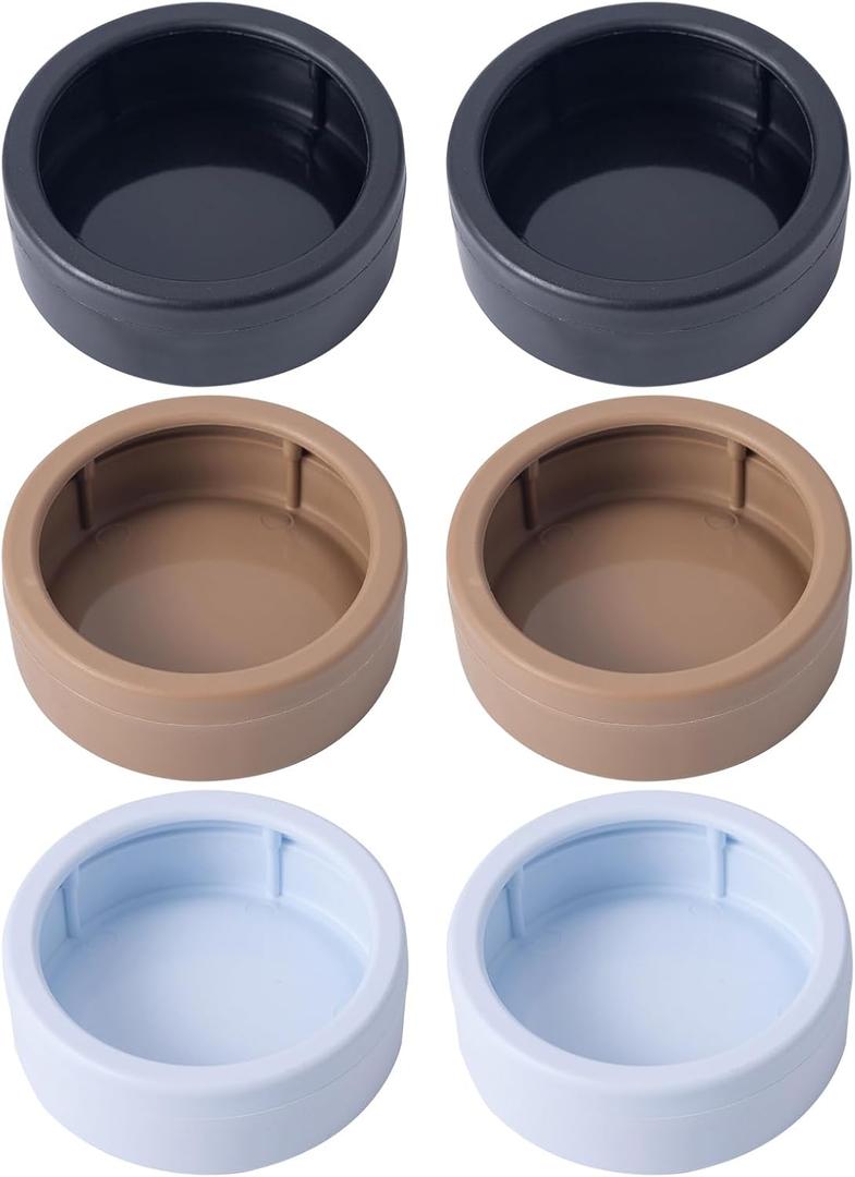 COMSUN 6 Pack Anti-Escape Reptile Food Dish Bowls, Plastic Worm Water Dish, Mealworm Feeder Cups for Small Gecko, Lizards, Bearded Dragon, Chameleon 2.83" W x 2.83" D x 0.98" H, 3 Colors