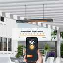 Ceiling Electric Outdoor Heater Wifi Control Wall-Mounted Hanging Patio 1500W Infrared 9 Heat Levels, 24H Timers, Carbon Fiber Tube Heating Wall Heater for Gazebo, Balcony (Rose Gold Quartz Glass)