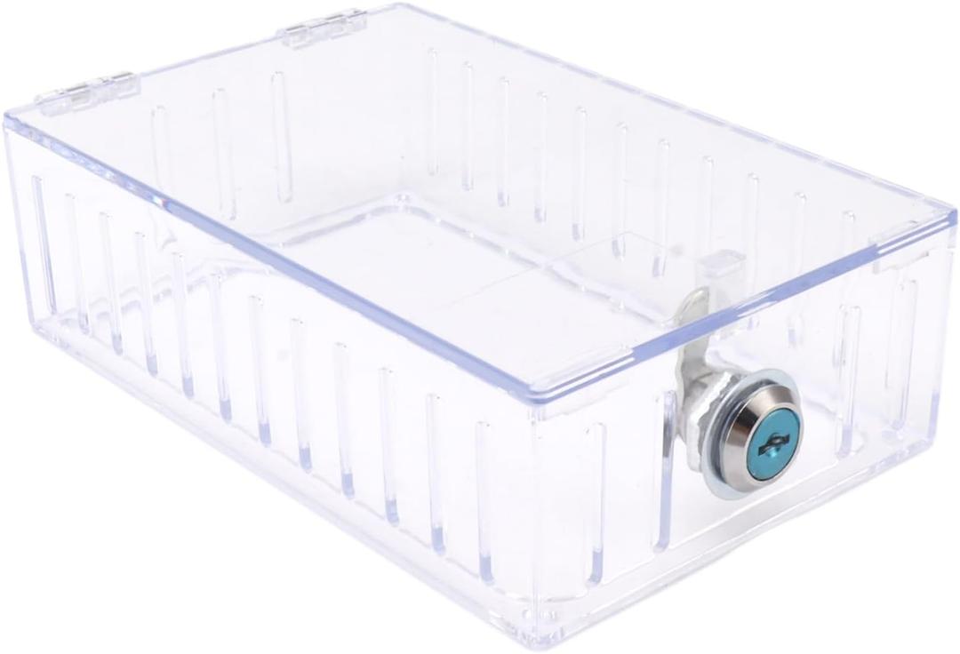 Large Thermostat Guard, Thermostat Lock Box with Key, Clear Thermostat Cover for Thermostat On Wall, 18x10x5 cm, Universal Home Locking Thermostat Guard