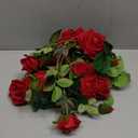 Rose Vine Artificial Flower Garland Fake Hanging Rose Ivy Plants 6ft for Wedding Home Party Garden Arrangement Decor Pack of One (Red)