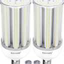 DJDTDTY 2 Pack 150W LED Corn Light Bulb, Super Bright 150Watt Corn Bulbs, E26 Base with E39 Adapter,5000K,18000LM LED Light Bulb for Garage Warehouse Workshop Barn (150W)