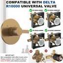 Replacement for Delta 13/14 Series Shower Trim Kit, Compatible with Delta R10000 Tub Shower Faucet Set, Brushed Gold Shower Head and Handle Set,Champagne Bronze (Cartridge and Valve Not Included)