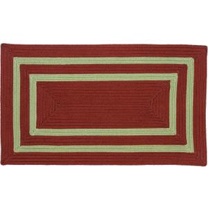 Colonial Mills Double Border Christmas Rug - Red/Green 42" x 66"