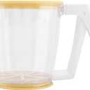 Flour Sifter,Hand-held Mechanical Strainer,One Hand Cup Flour Sifter,Powder Mesh Sieve for Kitchen Baking with Lid and Bottom Cover,Fine Powder Mechanical Sieve for Baking