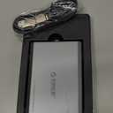 ORICO Aluminum USB C Hard Drive Enclosure for 2.5 Inch SATA SSD/HDD, USB 3.2 GEN 2 USB C to USB A/C 2 in 1 Cable, Support macOS Windows Linux OS, Compatible with Samsung Crucial WD Drives(DD25-C3)