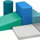 6-Piece Soft PU Leather Toddlers Climbing Toys for Baby - Kids Foam Climbing Blocks for Toddlers Indoor - Climb & Crawl Soft Foam Block Activity Play Set - Toys for Kids Crawling Sliding (Mixed Color)