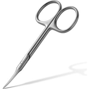 BEZOX Extra Fine Curved Cuticle Scissors, Super Thin Nail Scissors for Cutical Care Only, Professional Manicure Small Scissors, Stainless Steel CuticleTrimmer, 1 pcs