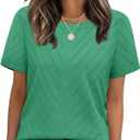 WIHOLL Short Sleeve Sweater for Women Trendy Summer Tops Crew Neck Business Casual Outfits 2026 M
