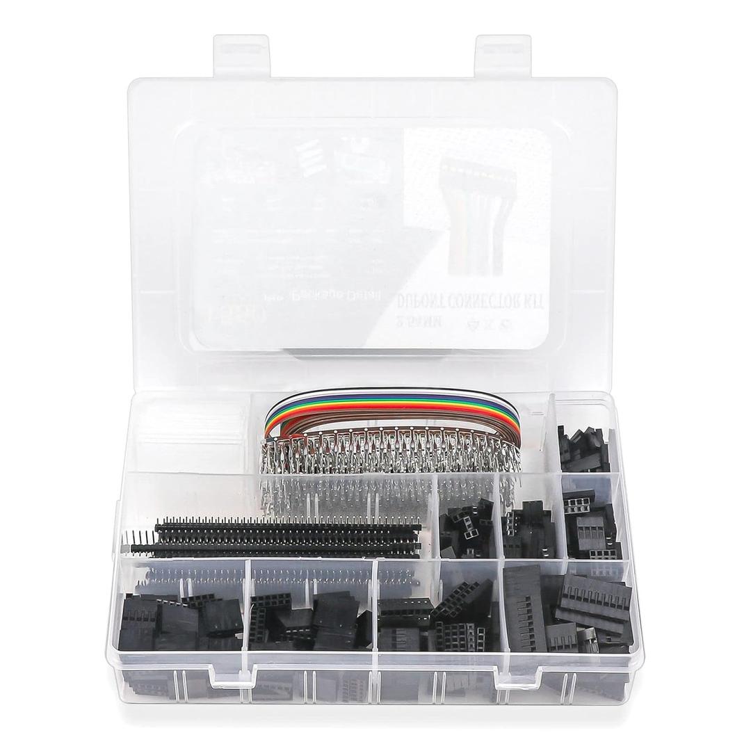 1550PCS 2.54mm Pitch Wire-to-Wire Connector Kit, Includes Pin Headers, Jumper Wire, Crimp Pins for RC Servo, Arduino, SMT, SATA, EPS, PCIE, Battery Balancer (XH2.54 1550PCS)