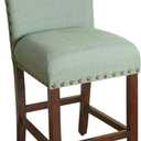 Homepop Home Decor | Backless Nailhead Trim Counter Height Bar Stools | 24 Inch Bar Stools | Decorative Home Furniture (Seafoam)