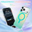 OOK Magnetic Color-Shifting Iridescent Case for iPhone 17 Pro Max, Blue | Compatible with MagSafe, Fluorescent Glitter Bling Shockproof Cover for Women & Girls