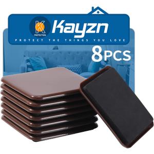 Furniture Sliders, 8pcs 4.7 inch Square Sliders for Furniture on Carpet, Heavy Duty Furniture Movers Sliders - Protect The Surface of Carpet, Easily Move Any Items!