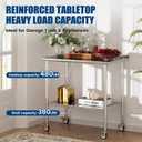 Stainless Steel Work Table with Wheels, 24x48 Inch NSF Food Prep Table with Backsplash & Adjustable Undershelf for Commercial Kitchen, Restaurant, Garage