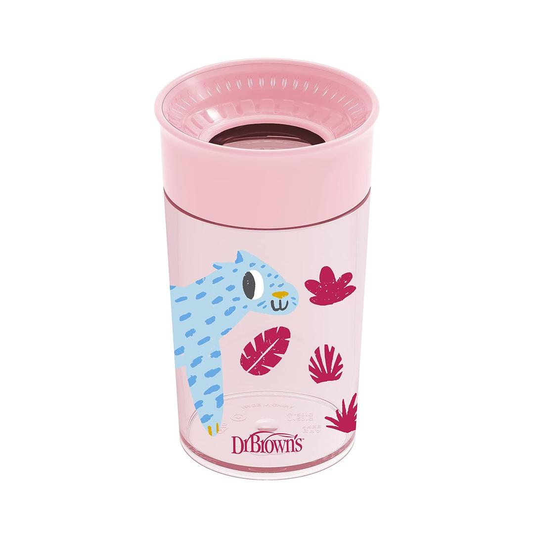 Dr. Brown's Milestones Cheers360 Training Sippy Cup for Babies & Toddlers - Pink Animals - 10oz - 9m+