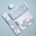 Ergonomic Keyboard Wrist Rest, Fresh Monel Design Wrist Pad for Computer, Comfortable Keyboard Pad, Memory Foam Wrist Support for Comfy Typing