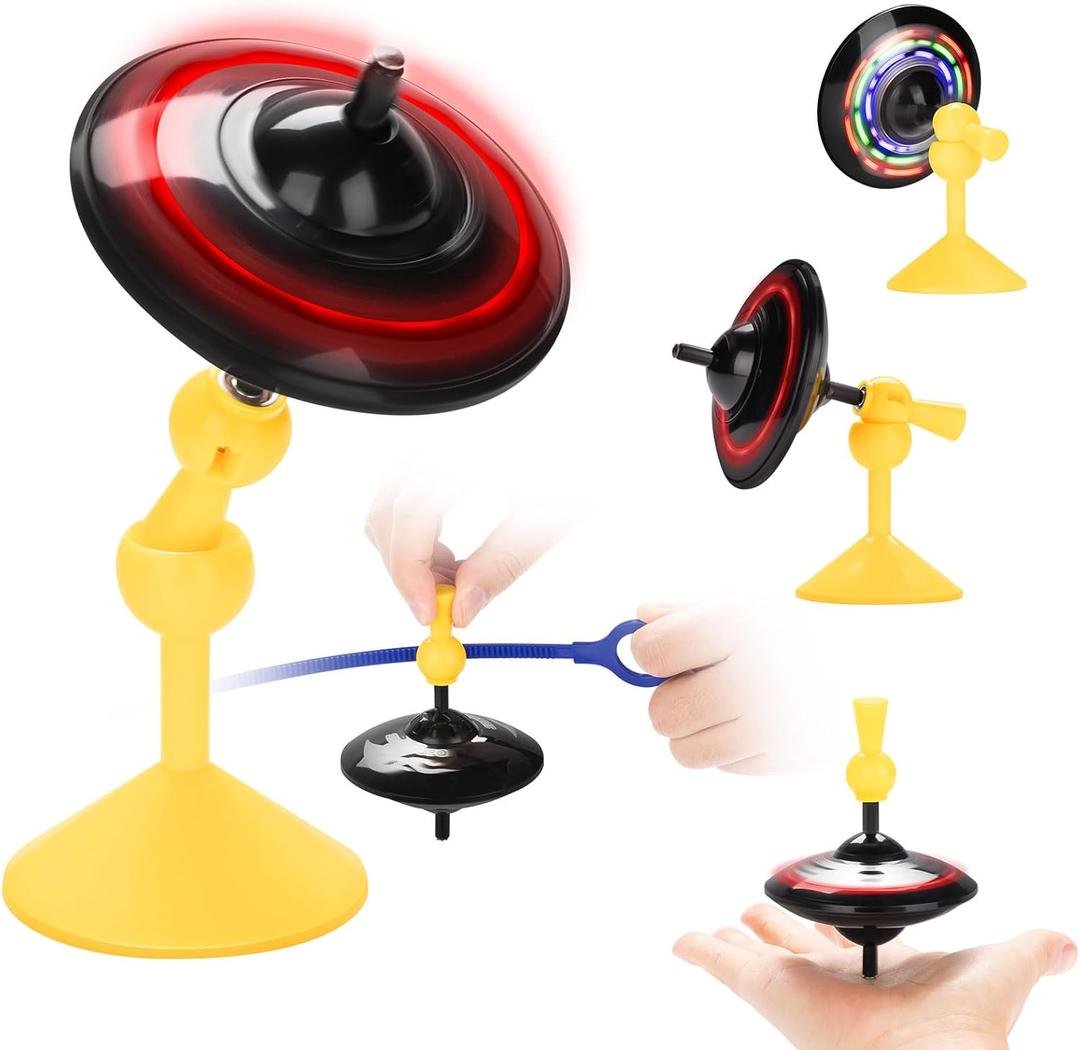 Spinning Top Gyroscope UFO Spinning Toy with Colorful LED Lights Novelty Toddler Kids Toy for 3-5, 5-7, 8-12 Years Old Boys and Girls, Great for Kids Birthday Gifts