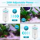 AQQA DC Fish Tank Cleaner, Electric Aquarium Water Changer with 6-in-1 Cleaning Heads & 3-Stage Filter Cup Stainless Steel Handle Gravel Vacuum for Fish & Turtle Tanks, Adjustable Flow 34W 600GPH