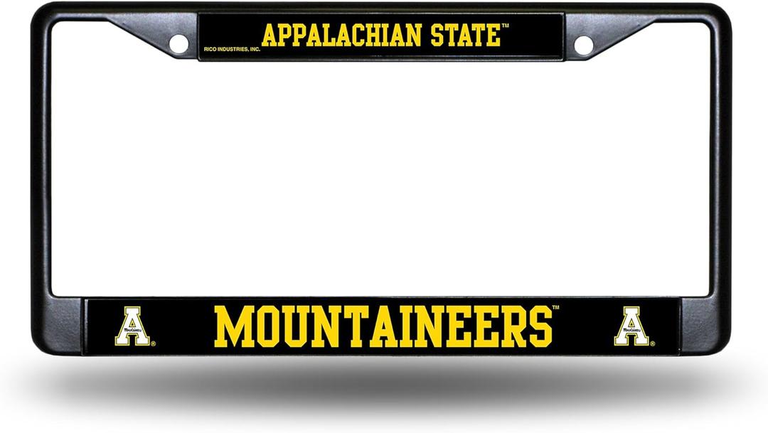 Rico Industries NCAA Standard Black Chrome Frame with Decal Inserts 12" x 6" Car/Truck Auto Accessory