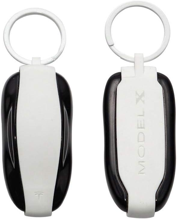 Tesla Gear Silicon Key Fob Cover Keychain for Tesla Model X (White)
