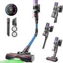 Proscenic Cordless Vacuum Cleaner, 45Kpa 55Mins Runtime, 180Bendable Wand, Vacuum Cleaners for Home with Green Light, Anti-Tangle Brush, Rechargeable Lightweight Stick Vacuum for Pet Hair, P16(Blue)