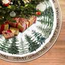 Baccessor Christmas Tree Skirt 36 Inch Pine Trees Snowy Forest Christmas Tree Skirt for Farmhouse Vintage Rustic Merry Christmas Xmas Winter Holiday Party Decoration