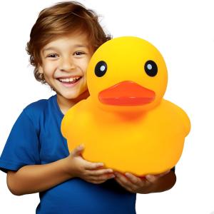 Giant Rubber Yellow Duck,Kalafona 13 Inch Large Giant Jumbo Duck Bath Toy No 'Bebe' Noise No Hole Bathtub Toys for Baby Shower Birthday Beach Summer Pool Party Favors