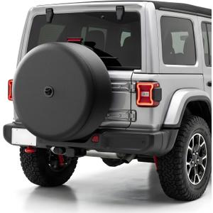 Moonet Tire Cover with Camera Hole, for Jeep Wrangler JL with Back-up Camera, Sport & Sahara (2018-2025), Fits 245/75R17, 255/75R17, 255/70R18
