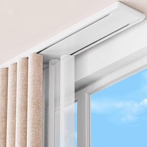 Double Row Curtain Track Ceiling Mounted, Silent Heavy Duty Curtain Track System, Sliding Rails for Curtains, Room Divider for Bedroom Living Room Hospital (Track Ships in Sections with Connectors), Size:  2.2m(7.2ft ) 
