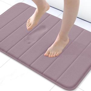 Buganda Memory Foam Bath Mat, 30" x 20", Ultra Soft Bathroom Rugs, Water Absorbent and Machine Washable Bath Rug for Bathroom, Shower, and Tub, Mauve