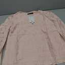 MEROKEETY Women's Eyelet Long Sleeve Tops Dressy Casual V Neck Shirts Fall Trendy Crochet Lace Blouse, Pink, S