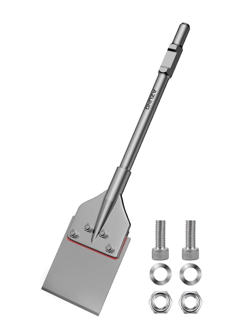 HEX Shank Floor Scraper Chisel Bits, AZUNO 6 x 25'' Heavy Duty Thinset Removal Tool for 1-1/8"(30mm) HEX Rotary Hammer&Jack Hammer, for Removing Thinset, VCT Tile, Ceramic Tile, Carpet, Wood Flooring