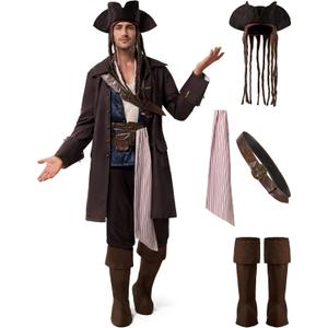 Spooktacular Creations Halloween Pirate Costume Men, Captain Smuggler Deluxe Outfit for Cosplay Themed Parties (Medium)