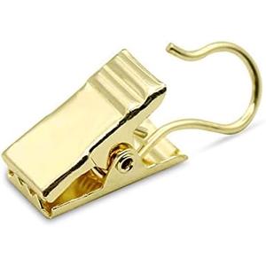 Coideal Small Curtain Clips Gold - 100 Pack Stainless Steel Curtain Hooks for Hanging Party String Lights Indoor, Art Crafts, Christmas Wedding Decoration (Light Gold)