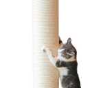 50" Tall Cat Scratching Post, Extra-Large Cat Scratch Post for Biggest Cats (Maine Coon), 7.3 Thick Post, 36lbs Weight, Solid Wood Base & Natural Sisal Rope