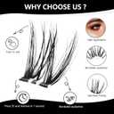 Glue-Free Wispy Lash Clusters Kit, 90 Pcs Individual Eyelash Clusters (8-16mm C Curl)- DIY Lash Extension Kit with eyelashes Tweezers, Natural Fluffy Fake Lashes for Home Use, Beginners Friendly