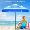 Duerer 8.5FT Beach Umbrella with Sand AnchorHeavy Duty Windproof UPF 50+ Sun Shade, Portable Travel Beach Umbrella with Tilt & Carry Bag for Beach, Sand, Garden, Patio, Pool