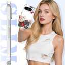 for Google Pixel 9 Pro XL Case+Tempered Glass Screen Protector, Slim Soft TPU & Hard PC,Girls Women Crystal Clear Cute Floral Pattern Shock Absorption Case Cover for Pixel 9 Pro XL (silver Shield Flower Series-Lotus)