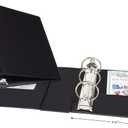 Avery Mini 3 Ring Binder, 5.5" x 8.5", 2" Round Rings, 375-Sheet Capacity, 2.8 Inch Wide Spine, Great for Home, School Supplies, Office, or Organization Needs, 1 Black Binder (27554)