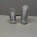 FOCUSLINE 9 oz Silver Plastic Cups, Disposable Clear Fancy Hard Plastic Cups, Silver Glitter, Heavy Duty, Reusable,100 Count