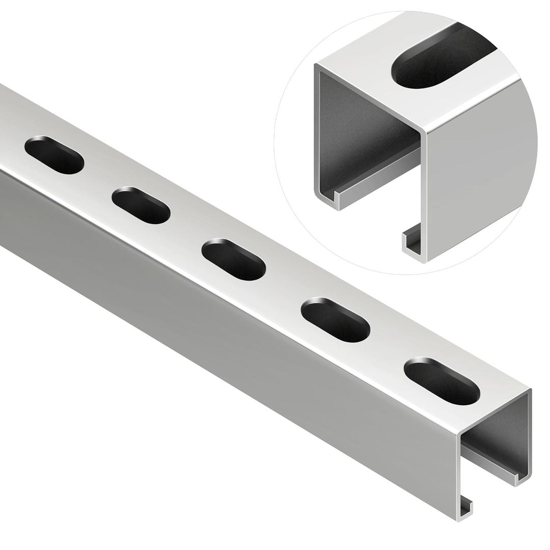 Strut Channel 1-5/8 Inch, Strut Trolley Track 4.76FT, 12 Gauge U Channel for Electric Conduits,Ceiling Grilles,Lifting,Cable Trays,Steel Strut Channel,1 Pack