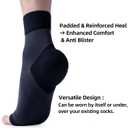 Ankle Compression Sleeve (Cushioned Heel & Firm Support) - Plantar Fasciitis Brace - Open Toe Compression Socks for Swelling, Sprain, Neuropathy, 20-30 mmHg (Medium, 3 Pairs - Black)