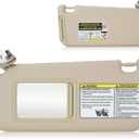 Left Driver Side Beige Sun Visor for 2006-2013 Toyota RAV4, Sunvisor with Vanity Light Replacement 74320-42501-B2