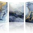 Lapremoly Abstract Canvas Wall Art - Bedroom, Living Room, Office & Bathroom Decor - 3 Piece Set (12x16 in) (16L" x 12W", Abstract Line Paintings)
