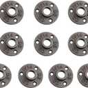 3/4 Cast Iron Floor Flange,Hellopet 10 Pack Industrial Steel Fixed Base Internal Flanges Pipe Fitting with Threaded Hole for Industrial Pipe, Furniture and DIY Decoration