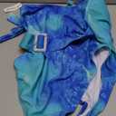 AI'MAGE Women's One Piece Swimsuit 2025 Tummy Control Swimsuits Slimming Bathing Suits Belted Swim Suit Swimwear (Medium, Blue Green)